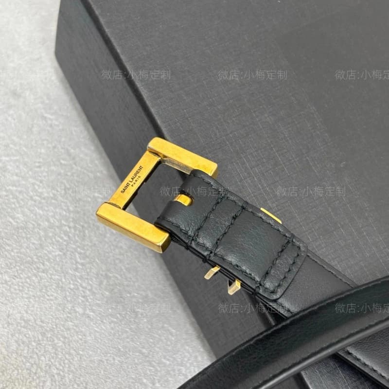 생로랑 골드 버클 벨트 2cm (블랙) 7