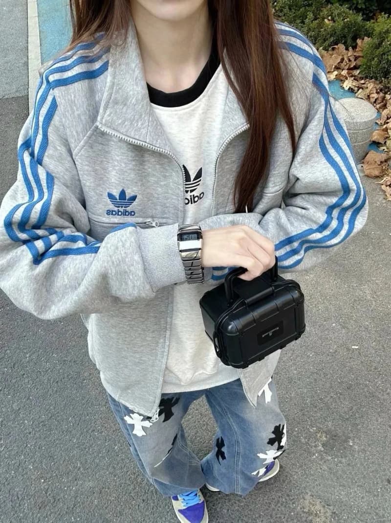아디다스 트레포일 트랙 자켓 (블루 그레이) 4
