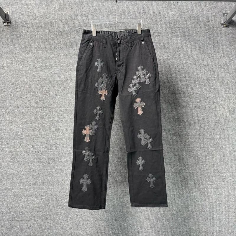 크롬하츠 리미티드 크로스 패치 데님 팬츠 3