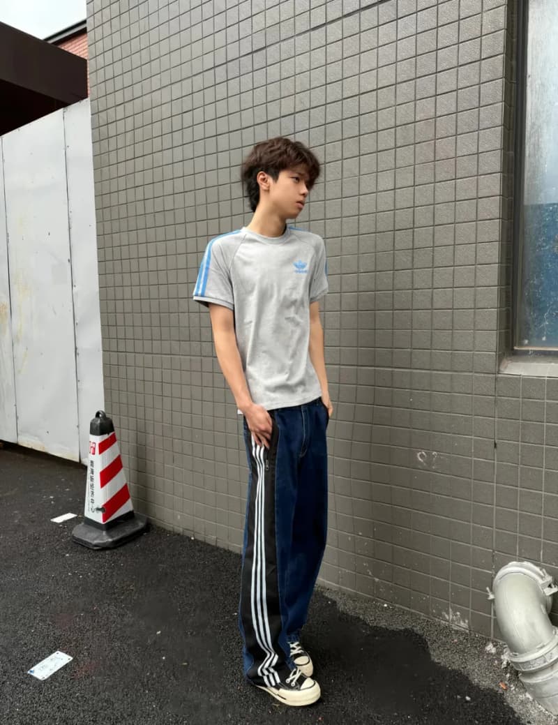 아디다스 삼선 데님 팬츠 (배색 스티치) 상세 1