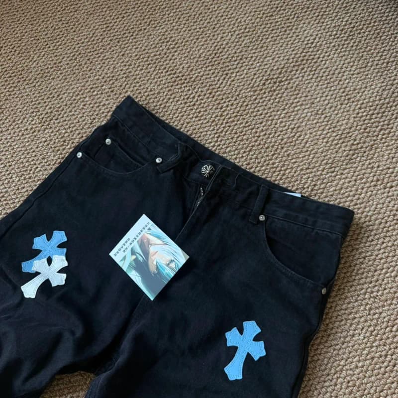 크롬하츠 크로스 패치 스트레이트 데님 5