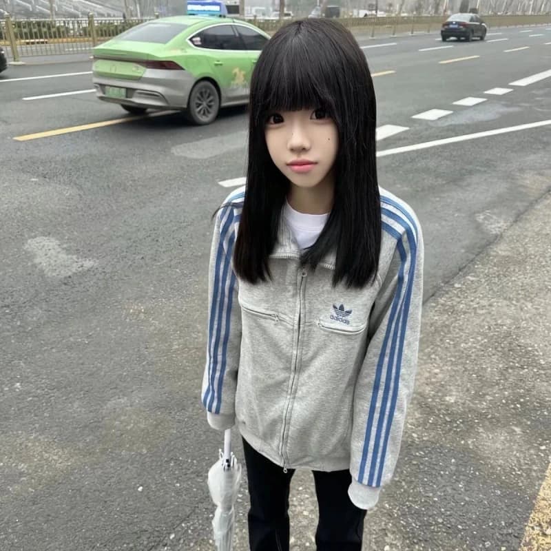 아디다스 트레포일 자수 트랙 자켓 (그레이) 상세 2