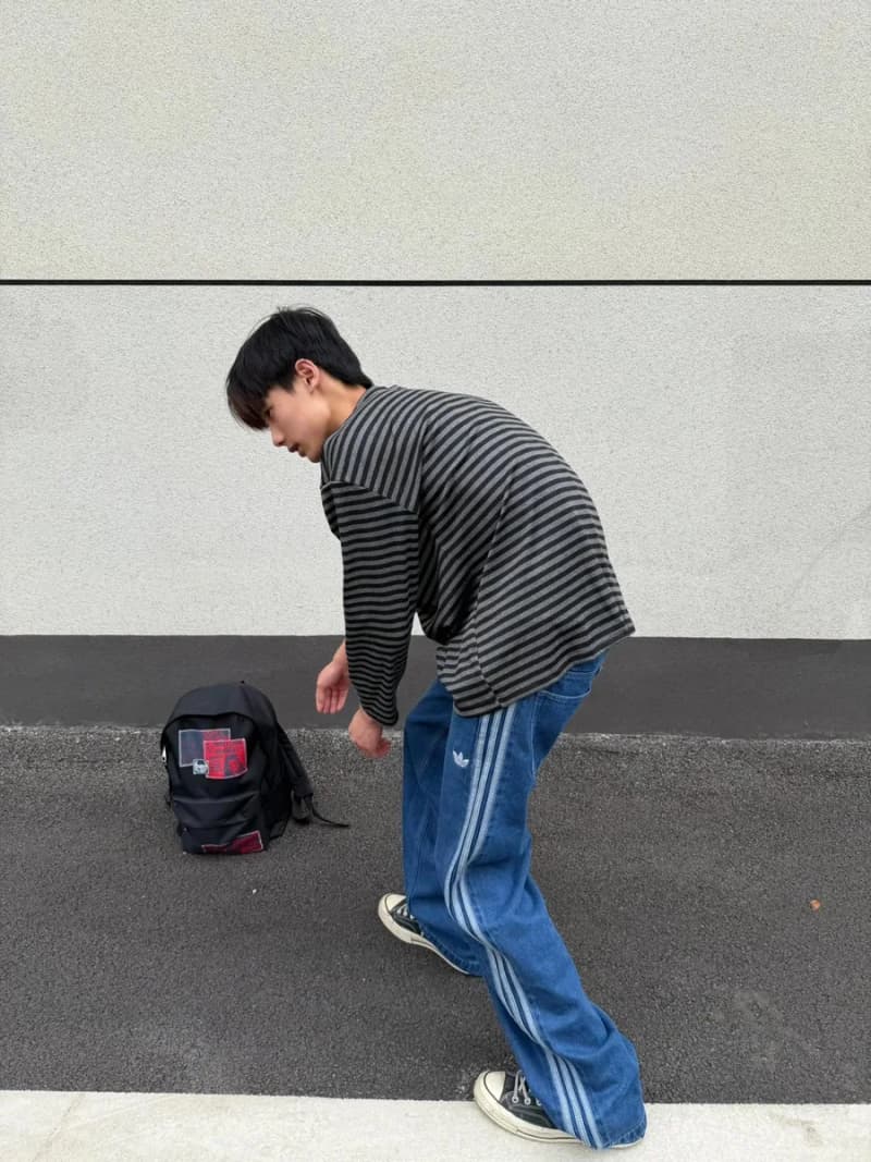 아디다스 오리지널스 삼선 블루 데님 팬츠 (스네이크이어 리미티드) 4