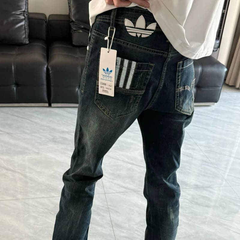아디다스 클로버 자수 워싱 데님팬츠 (베크햄 스타일) 10