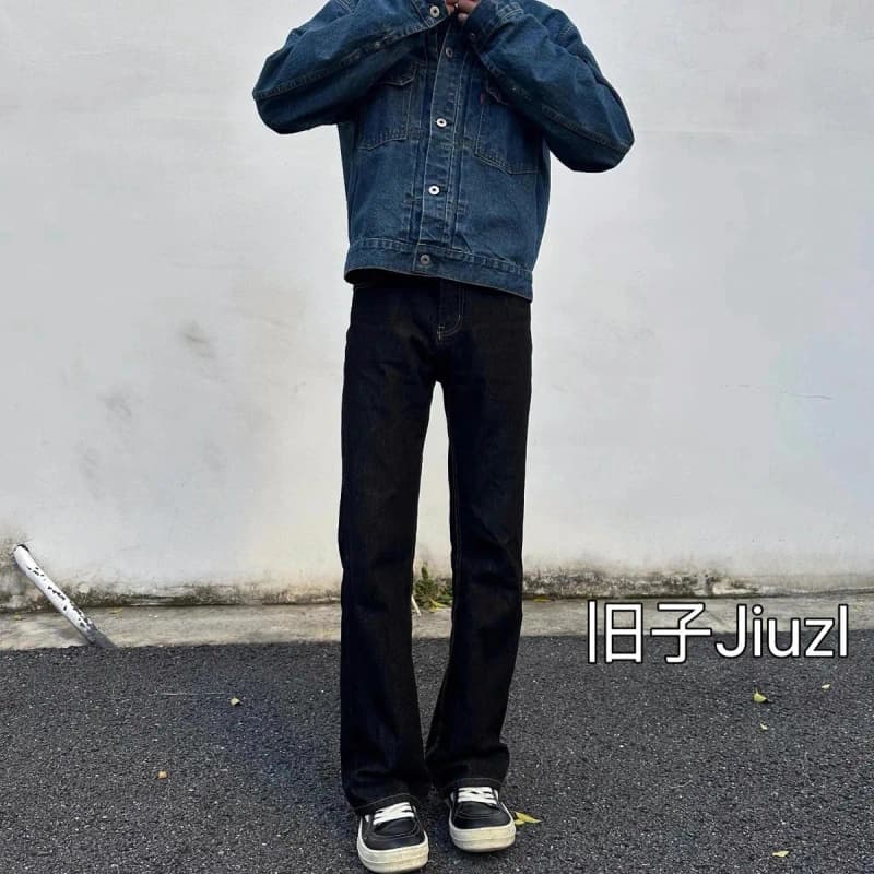 올드손 517 원단 블랙 마이크로 부츠컷 데님 팬츠 상세 1