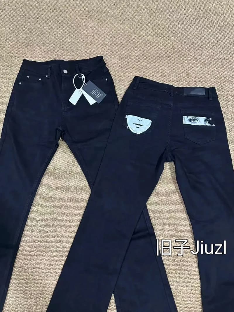 지우즈 인물 그래픽 블랙 데님 팬츠 (베트멍 517 빈티지 핏) 상세 1