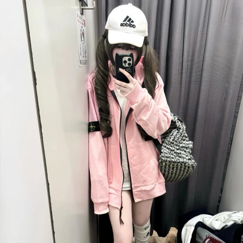 스톤아일랜드 자수 소매 배지 후드 집업 10