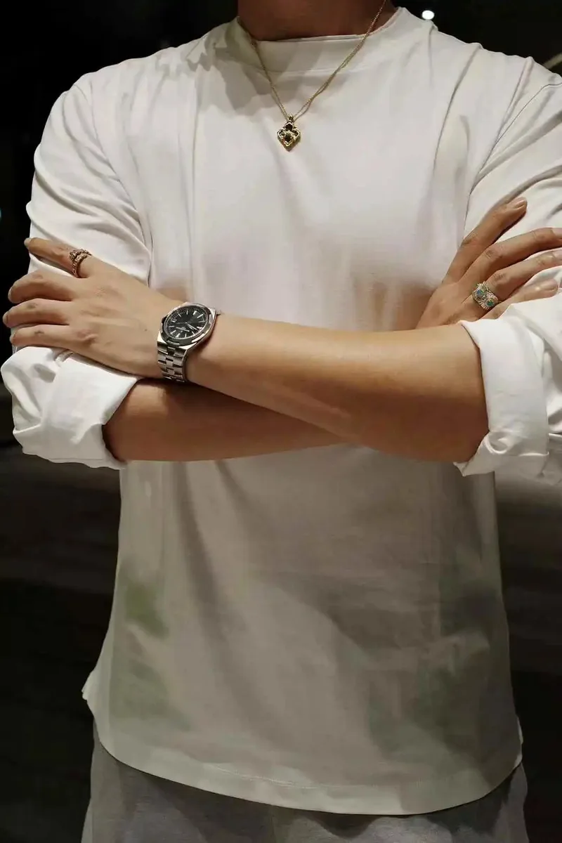 브루넬로 쿠치넬리 BC 스타일 이중 목라인 긴팔 이너 티셔츠 4