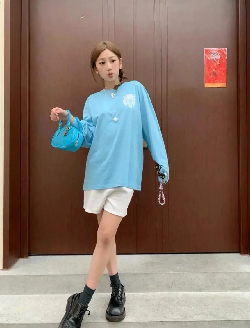 크롬하츠 마이애미 한정 블루 바인 대거 크루넥 맨투맨 7