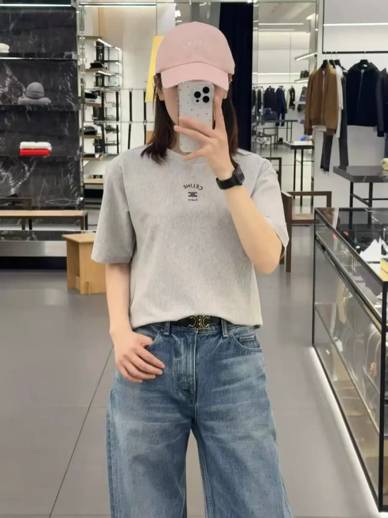 셀린느 레터 자수 루즈핏 라운드넥 티셔츠 상세 1