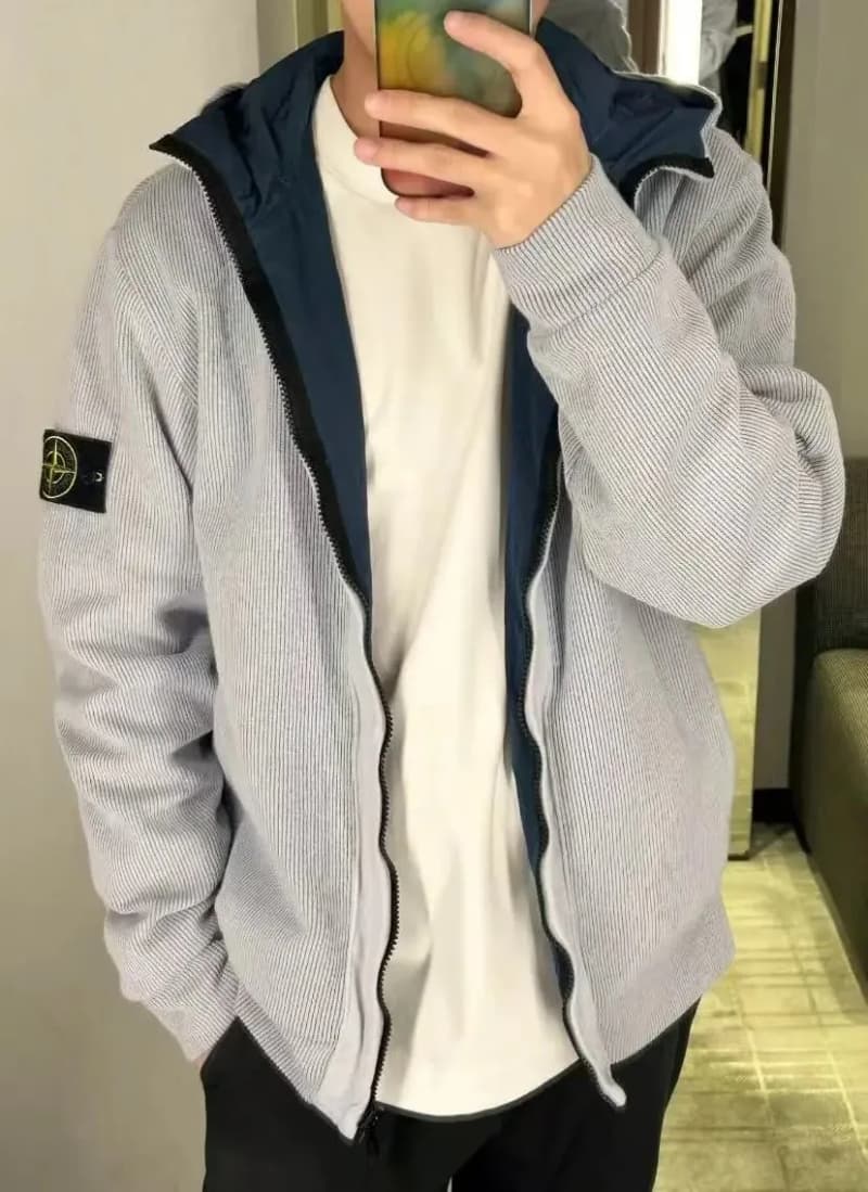 스톤아일랜드 더블페이스 나일론 & 니트 후드 자켓 상세 2