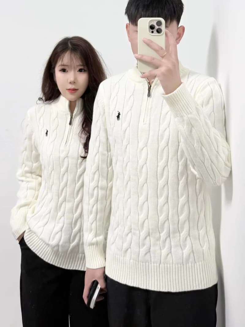 폴로 랄프로렌 케이블 니트 하프집업 스웨터 (오트밀) 5