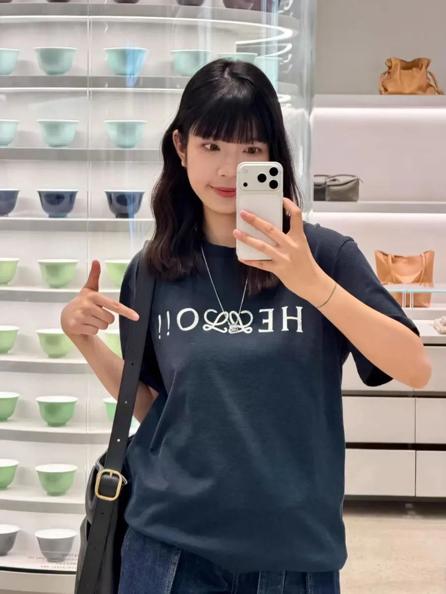 로에베 헬로 아나그램 프린트 반팔 티셔츠 상세 1