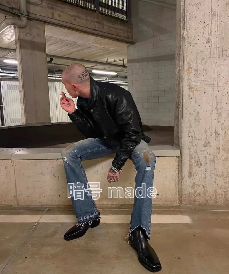 앙팡리쉬데프리메 23FW 플레임 버닝 마이크로 부츠컷 스플래시 워싱 데님팬츠 상세 2