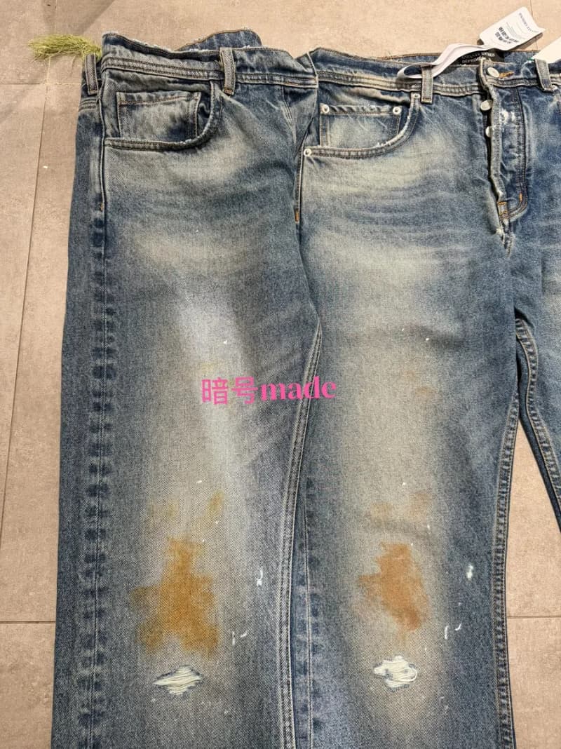 앙팡리쉬데프리메 23FW 플레임 버닝 마이크로 부츠컷 스플래시 워싱 데님팬츠 11