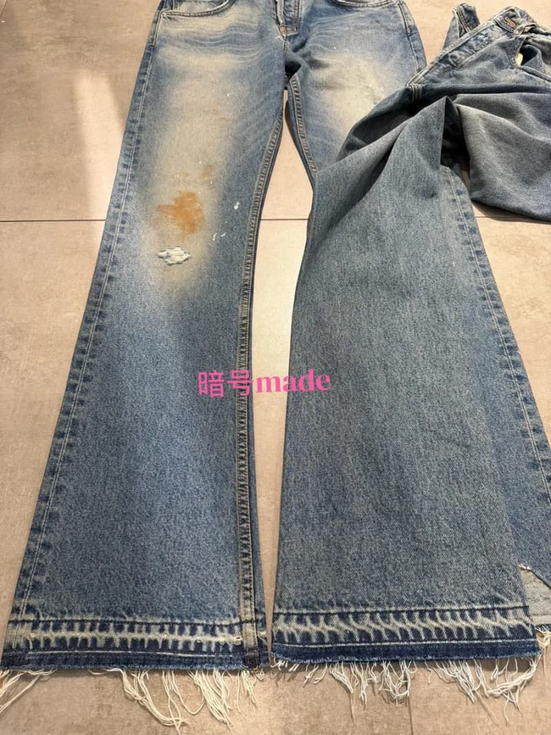 앙팡리쉬데프리메 23FW 플레임 버닝 마이크로 부츠컷 스플래시 워싱 데님팬츠 14