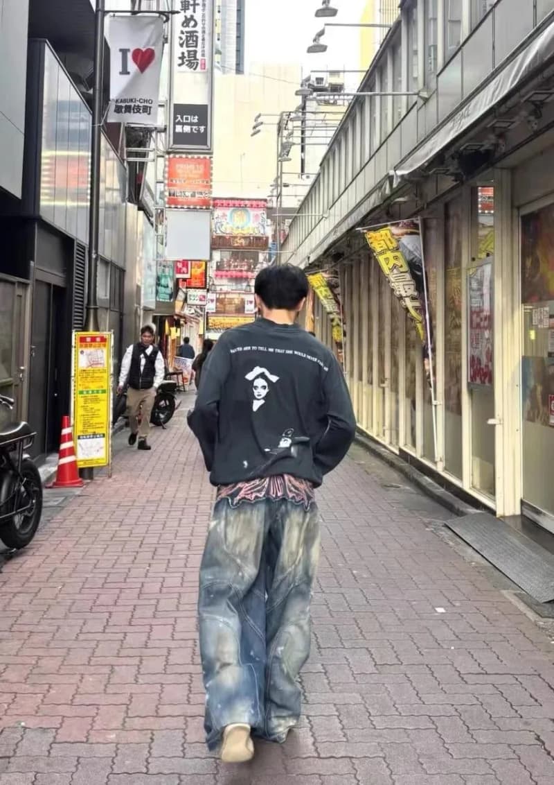 앙팡리쉬데프리메 스몰넥 워시드 프린트 긴팔 티셔츠 15