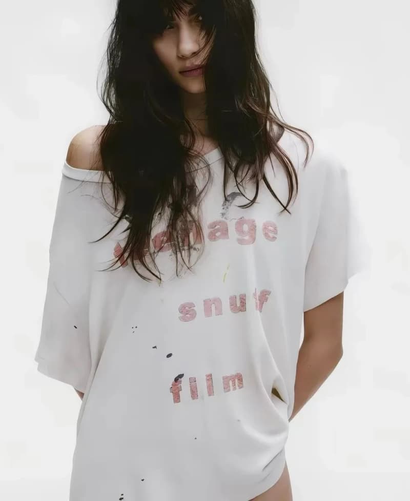앙팡리쉬데프리메 25FW 틴에이지 스너프 필름 워싱 프린트 티셔츠 상세 1