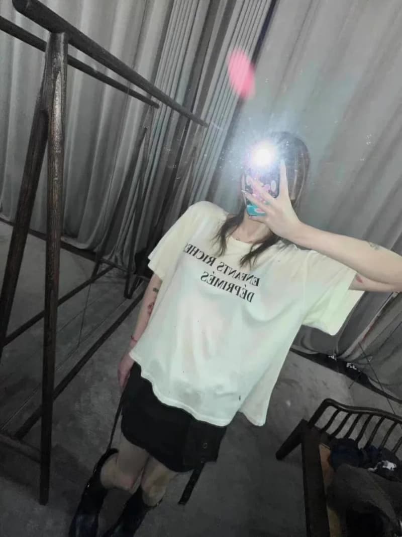 앙팡리쉬데프리메 ERD 24SS 슬로건 프린트 박시 워싱 반팔 티셔츠 9