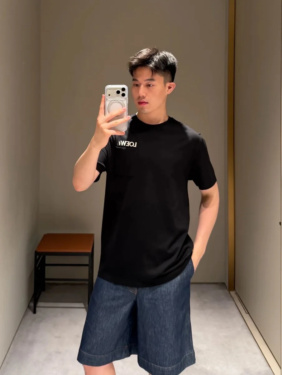 로에베 자수 레터 포켓 반팔 티셔츠 15