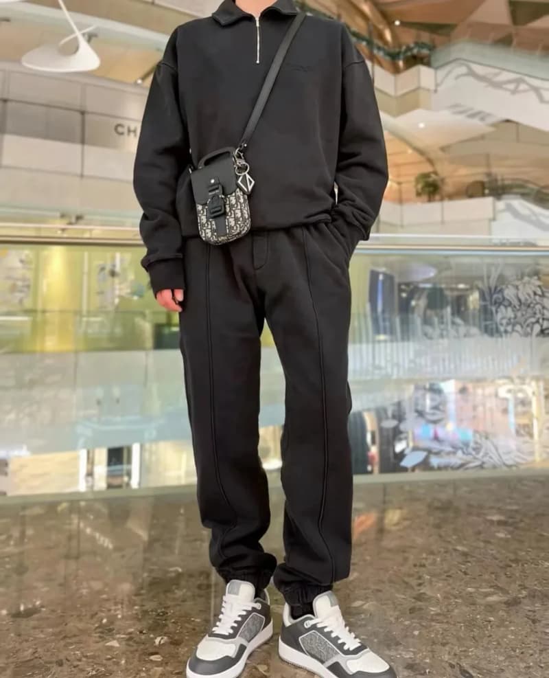 디올 워시드 블랙 하프집업 후디 (기모 안감) 5