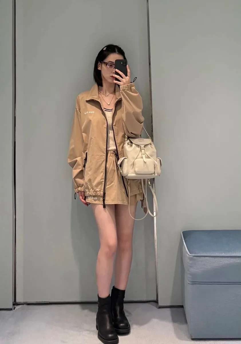 미우미우 카키 스탠드칼라 드로스트링 자켓+스커트 세트/mm스튜디오 4