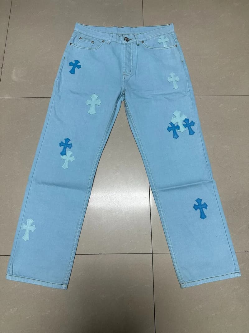 크롬하츠 마이애미 익스클루시브 크로스 패치 데님 팬츠 (베이비블루) 상세 2
