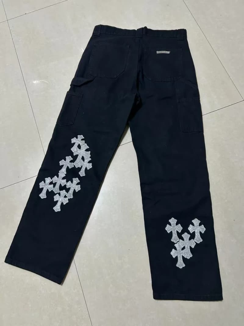 크롬하츠 더블니 카펜터 데님 팬츠 (글리터 크로스 패치) 3