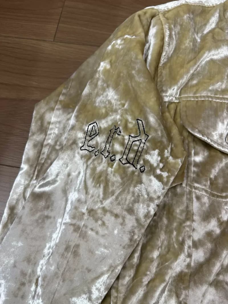 앙팡리쉬데프리메 베이지 벨루어 더 데빌 백 프린티드 레이온 자켓 3