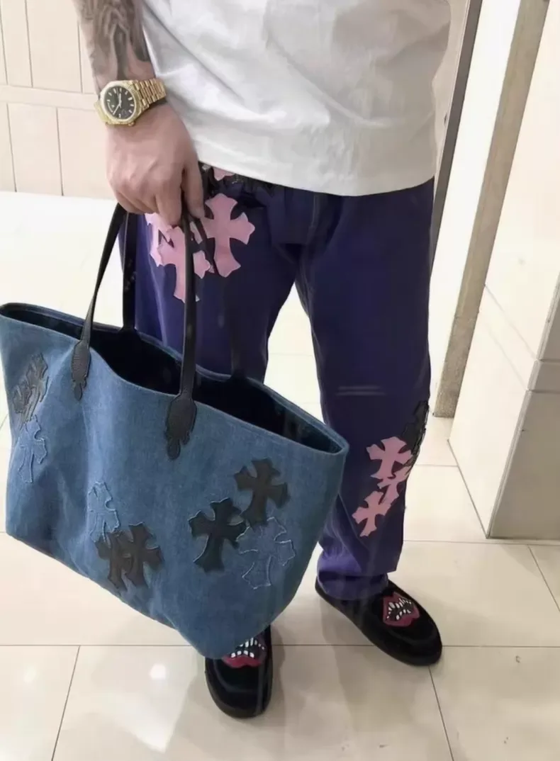 크롬하츠 St. Barth 리미티드 크로스 패치 데님 팬츠 (퍼플) 7