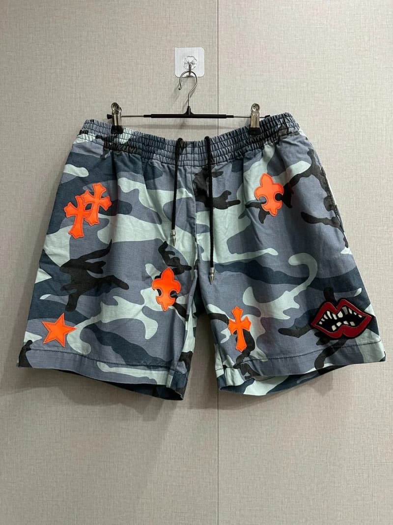 크롬하츠 매티보이 세인트바스 한정 카모 비치 쇼츠 (오렌지 레더 패치) 상세 2