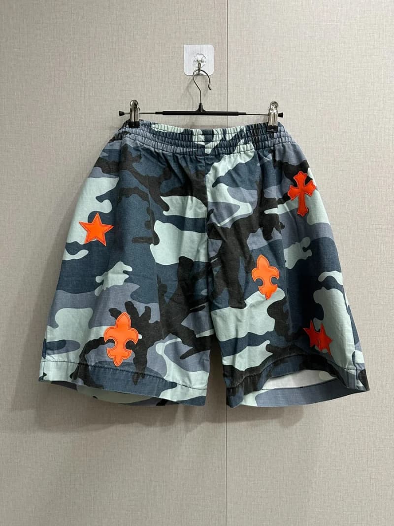 크롬하츠 매티보이 세인트바스 한정 카모 비치 쇼츠 (오렌지 레더 패치) 3