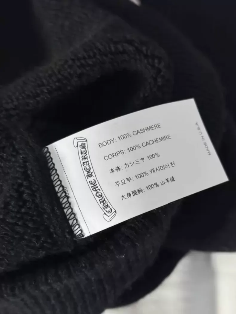 크롬하츠 캐시미어 클로버 자수 집업 후디 (블랙) 5