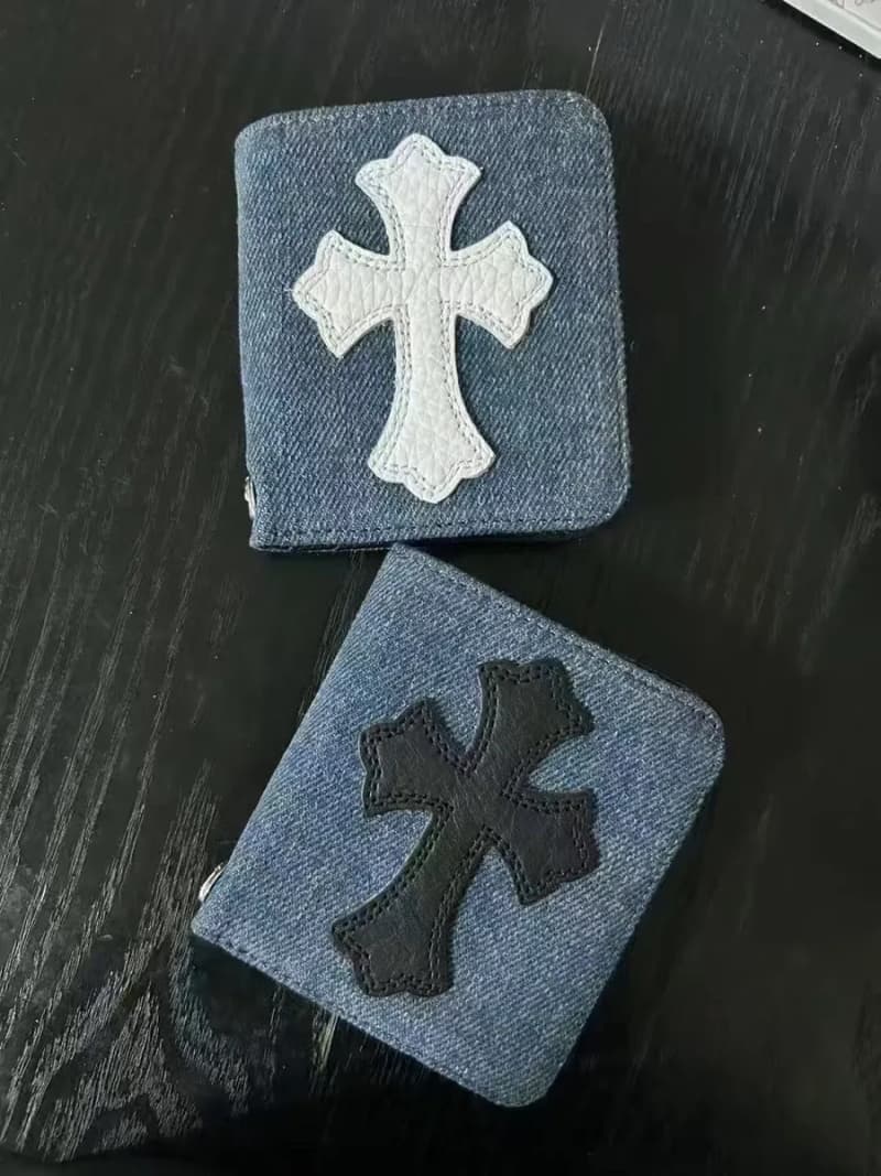 크롬하츠 St. Barth 데님 크로스 패치 바이폴드 월렛 상세 2