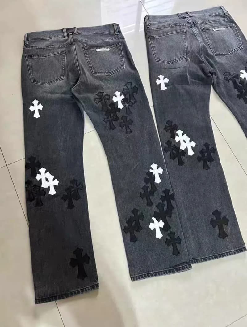 크롬하츠 크로스 패치 데님 팬츠 (블랙) 상세 2