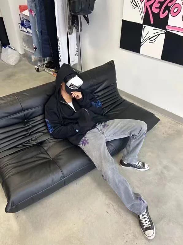 크롬하츠 CH 블루 레터링 후드 집업 8