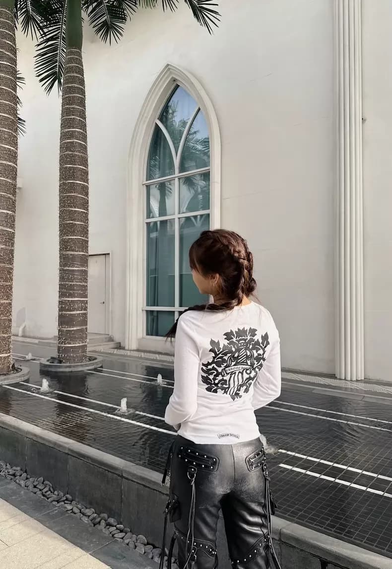 크롬하츠 대거 와플 롱슬리브 (화이트) 8