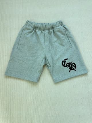 크롬하츠 산스크리트 자수 스웻 반바지 (그레이)