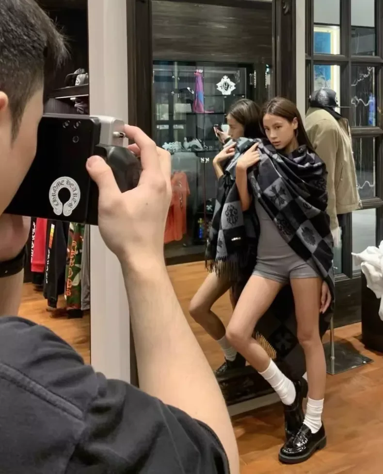 크롬하츠 체커보드 머플러 (캐시미어 울) 8