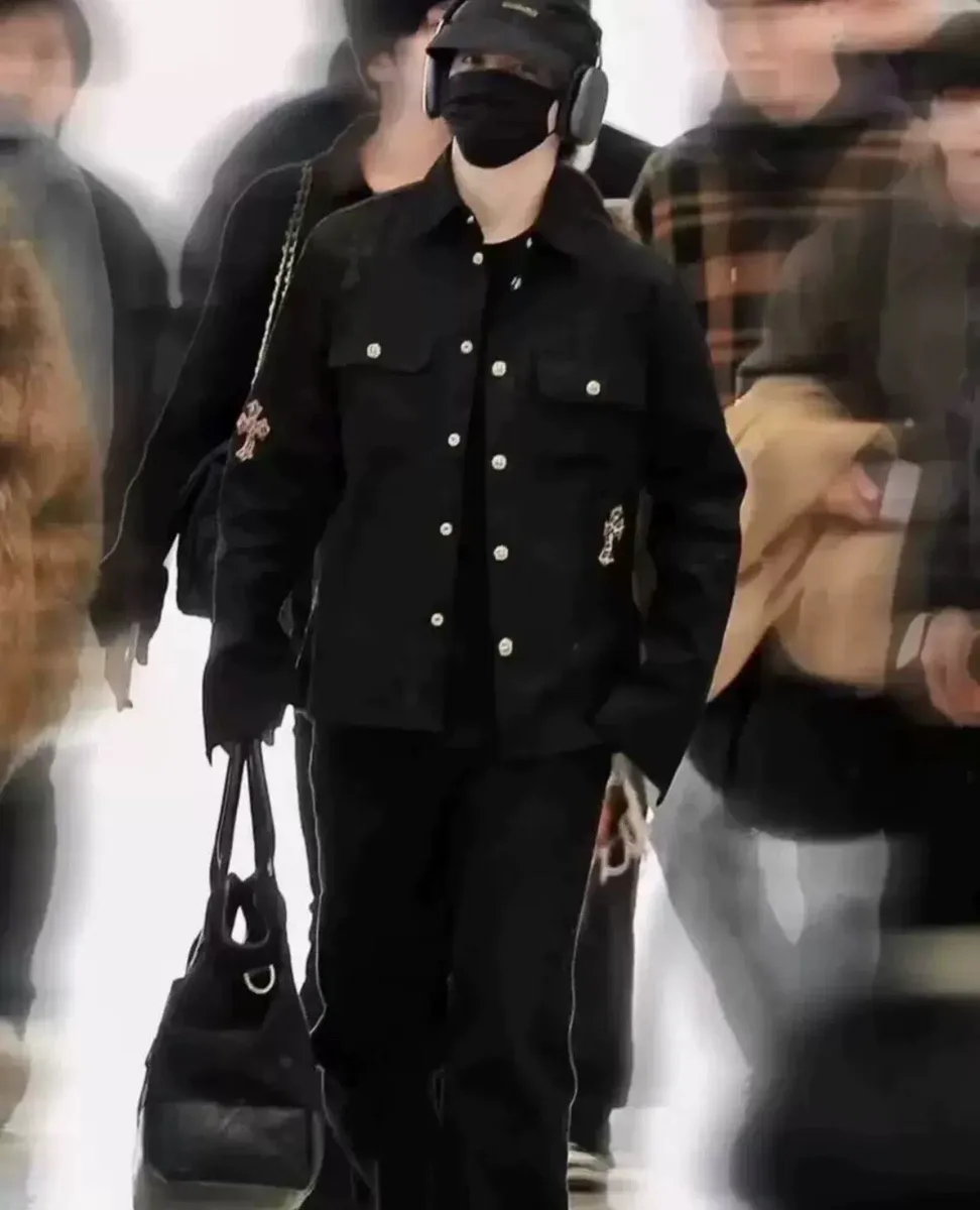 크롬하츠 레오파드 크로스 패치 데님 재킷 (블랙) 상세 1