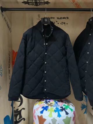 크롬하츠 퀼티드 다이아몬드 실버 버튼 구스다운 재킷 (블랙)