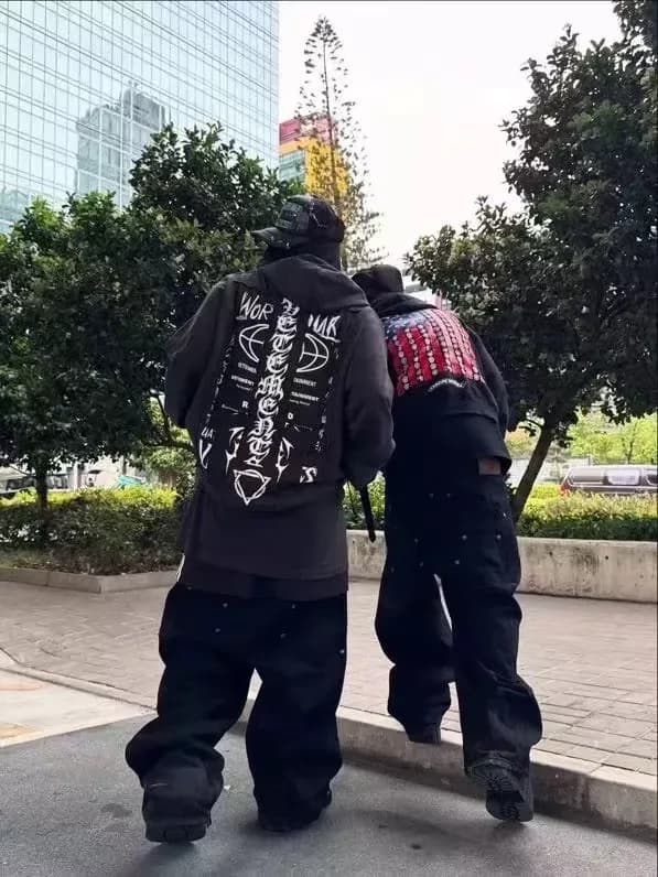 크롬하츠 아메리칸 플래그 후디 집업 (블랙) 7