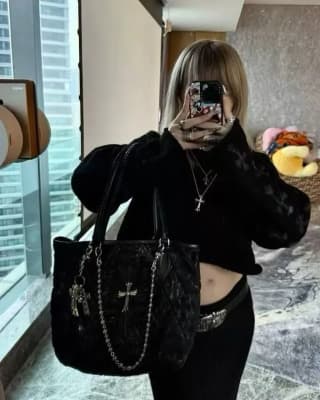 크롬하츠 크로스 패치 레더 토트백 (멀티 레더)