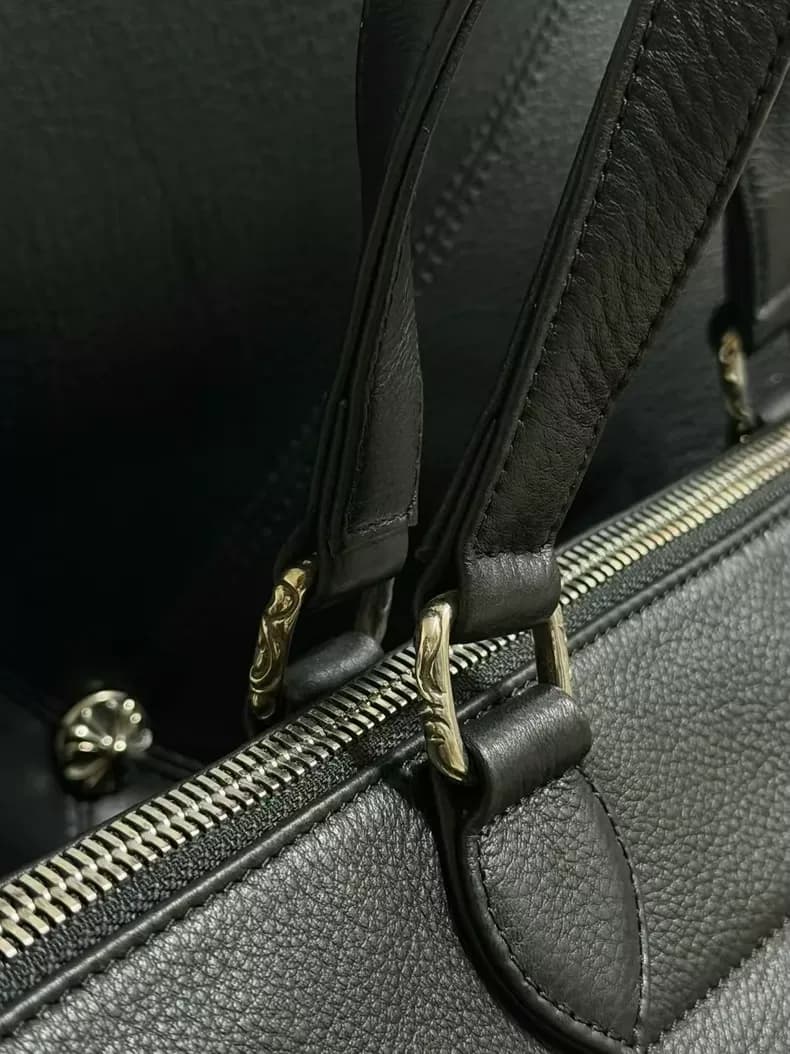 크롬하츠 크로스 패치 브리프케이스 (블랙 레더) 8