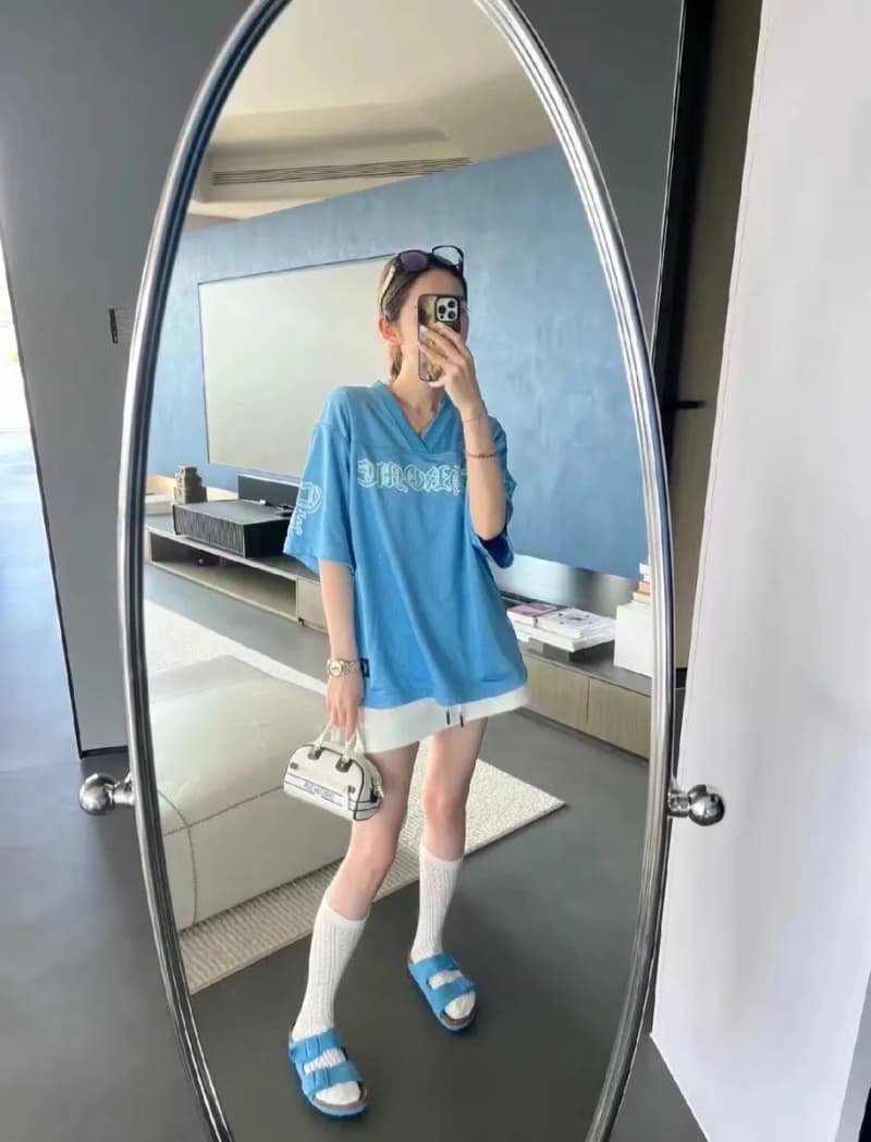 크롬하츠 매티보이 아이스블루 메쉬 하키 저지 반팔 (V넥) 7