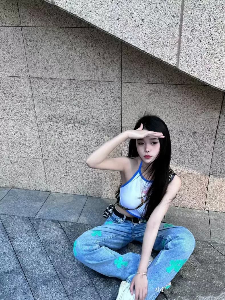 크롬하츠 런던 한정 그린 레더 크로스 패치 501 데님 5