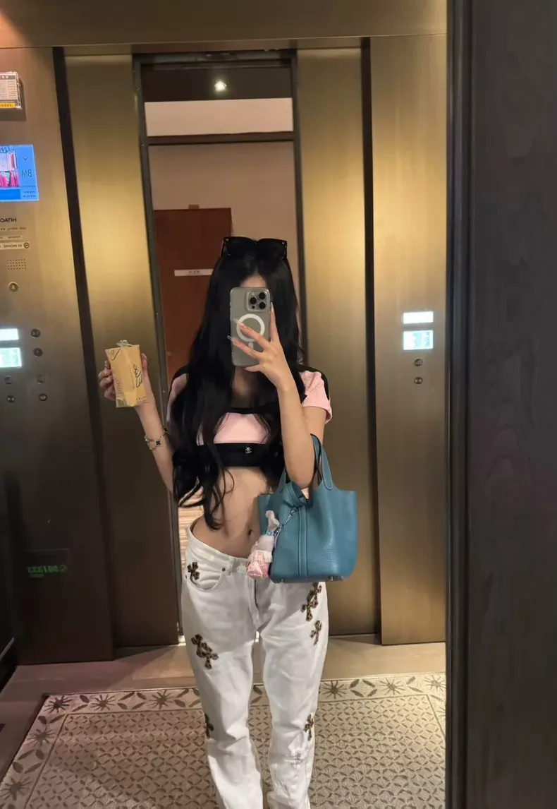 크롬하츠 × 매티보이 섹스 레코즈 레오파드 호스헤어 패치 501 데님 (화이트) 7