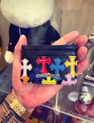 크롬하츠 멀티컬러 크로스 패치 카드지갑