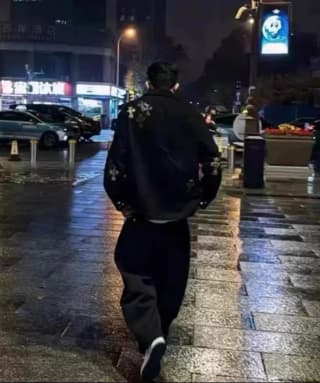 크롬하츠 크로스 패치 레오파드 데님 워크 자켓