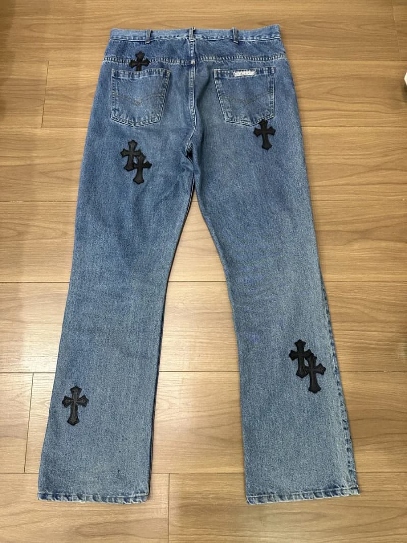 크롬하츠 매티보이 크로스 패치 그래피티 데님 팬츠 3